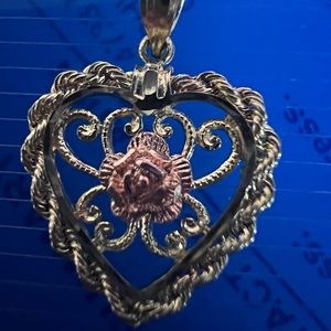 14k gold necklace and pendant